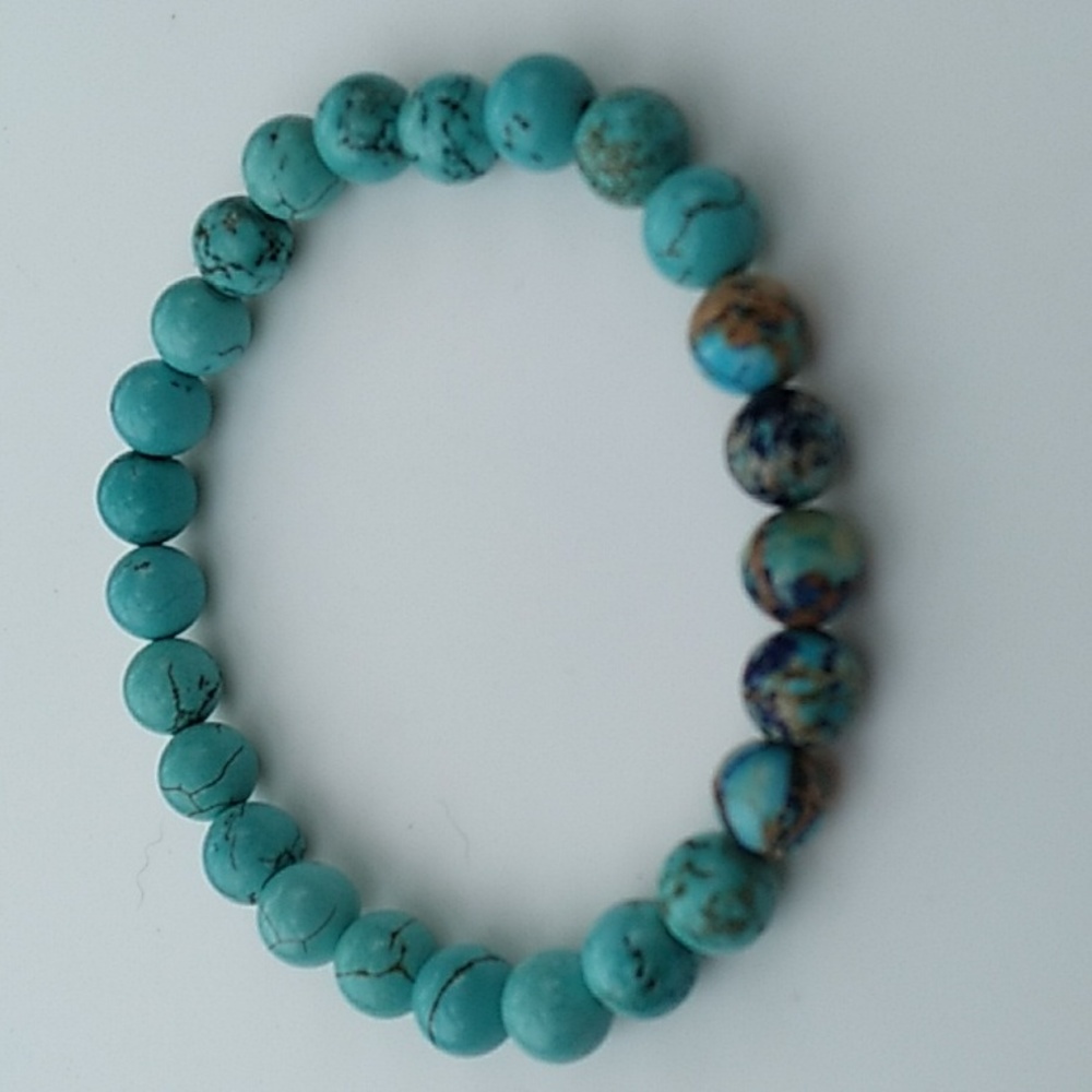 Turquoise & Lapis Lazuli stretch bracelet